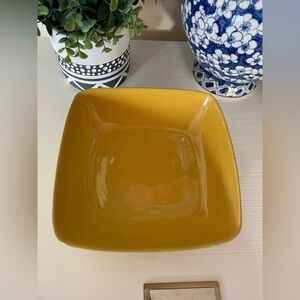 Vintage Frankoma  Pottery #5NS Square Bowl, Desert Gold Yellow